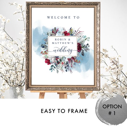 Celestial Blooms, Floral Wedding Welcome Sign. Poster