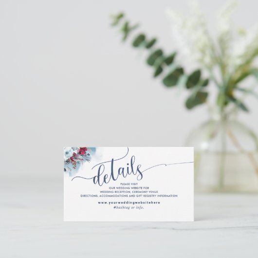 Celestial Blooms, Huwelijkswebsite / Details Informatiekaartje (Staand voorkant)