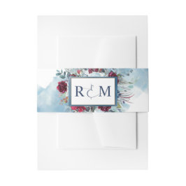 Celestial Blooms, Monogram met Initialen Bruiloft Uitnodigingen Wikkel