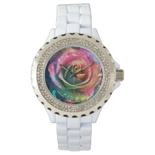 Celestial Blossom: Buitenaards Roos Horloge
