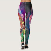 Celestial Blossom: Buitenaards Roos Leggings (Achterkant)