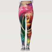Celestial Blossom: Buitenaards Roos Leggings (Voorkant)