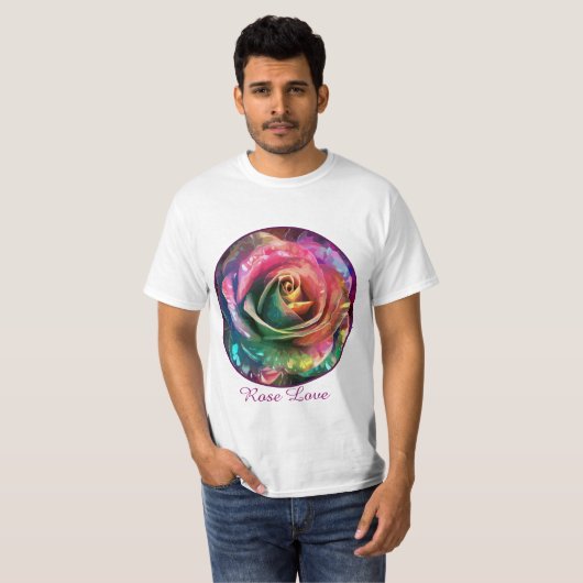 Celestial Blossom: Buitenaards Roos T-shirt (Voorkant volledig)