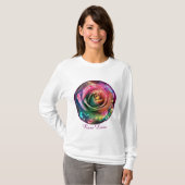Celestial Blossom: Buitenaards Roos T-shirt (Voorkant volledig)