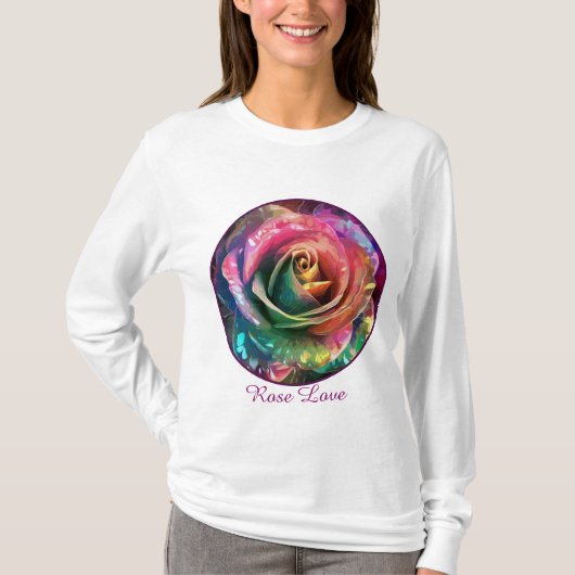 Celestial Blossom: Buitenaards Roos T-shirt (Voorkant)
