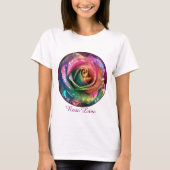 Celestial Blossom: Buitenaards Roos T-shirt (Voorkant)