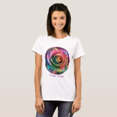 Celestial Blossom: Buitenaards Roos T-shirt (Voorkant volledig)