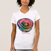 Celestial Blossom: Buitenaards Roos T-shirt (Voorkant)