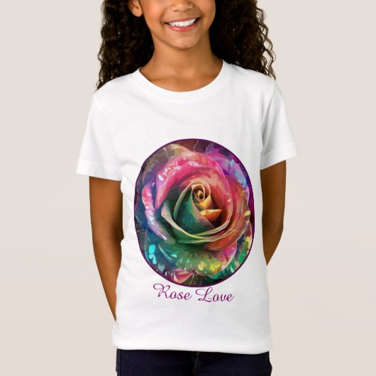 Celestial Blossom: Buitenaards Roos T-shirt (Voorkant)