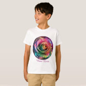 Celestial Blossom: Buitenaards Roos T-shirt (Voorkant volledig)