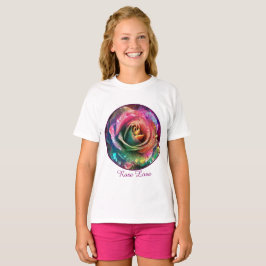 Celestial Blossom: Buitenaards Roos T-shirt