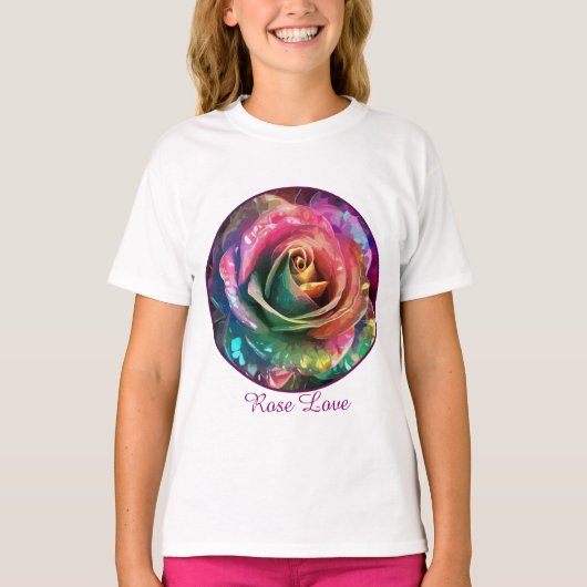 Celestial Blossom: Buitenaards Roos T-shirt (Voorkant)