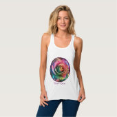 Celestial Blossom: Buitenaards Roos Tanktop (Volledige Voorkant)