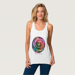 Celestial Blossom: Buitenaards Roos Tanktop