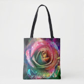 Celestial Blossom: Buitenaards Roos Tote Bag (Voorkant)