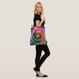 Celestial Blossom: Buitenaards Roos Tote Bag