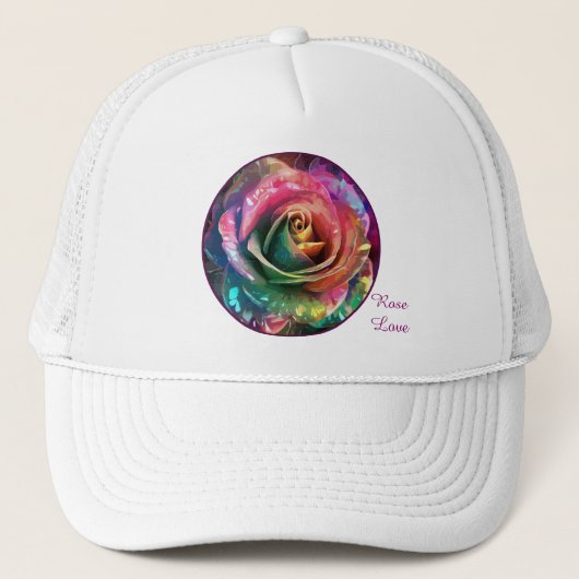 Celestial Blossom: Buitenaards Roos Trucker Pet (Voorkant)