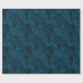 Celestial Blue and Gold Sterrennacht Crescent Moon Cadeaupapier (Vlak)