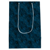 Celestial Blue and Gold Sterrennacht Crescent Moon Medium Cadeauzakje (Achterkant)