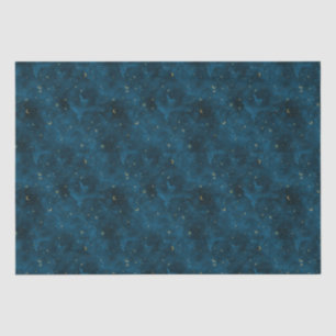 Celestial Blue and Gold Sterrennacht Crescent Moon Tissuepapier