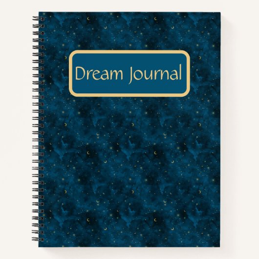 Celestial Blue and Gold Sterrennacht Dream Journal Notitieboek (Voorkant)