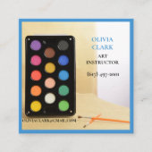 Celestial Blue Artist / Tutor / Educator Kunstlera Vierkante Visitekaartje (Voorkant)
