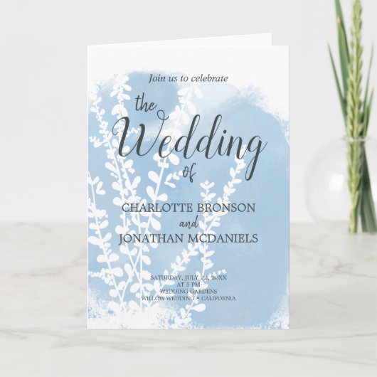 Celestial Blue Botanical Waterverf Wash Weddenscha (Voorkant)