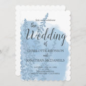 Celestial Blue Botanical Waterverf Wash Weddenscha Kaart (Voorkant / Achterkant)