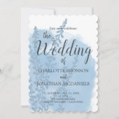 Celestial Blue Botanical Waterverf Wash Weddenscha Kaart (Voorkant)