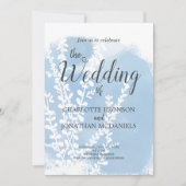 Celestial Blue Botanical Waterverf Wash Weddenscha Kaart (Voorkant)