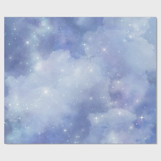 Celestial Blue Cloud Wine Vrijgezellenfeest Cadeaupapier (Vlak)