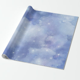 Celestial Blue Cloud Wine Vrijgezellenfeest Cadeaupapier