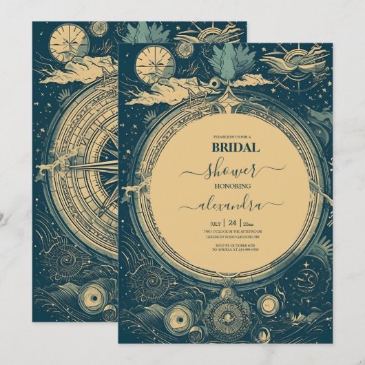 Celestial Blue en Golg Tarot Kaart Bridal (Voorkant / Achterkant)