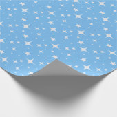 Celestial Blue en White Sterrennacht Gift Wrap Cadeaupapier (Hoek)
