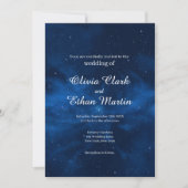 Celestial Blue Galaxy Night Sky Theme Weddenschap Kaart (Voorkant)