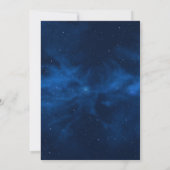 Celestial Blue Galaxy Night Sky Theme Weddenschap Kaart (Achterkant)