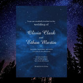 Celestial Blue Galaxy Night Sky Theme Weddenschap Kaart