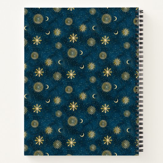 Celestial Blue & Gold Crescent Moon Dream Journal Notitieboek (Achterkant)