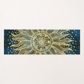 Celestial Blue Gold Mandala Sun Yogamat (Voorkant (horizontaal))