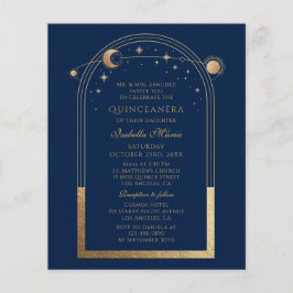 Celestial Blue Gold QR Code Quinceañera