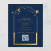 Celestial Blue Gold QR Code Quinceañera Flyer (Achterkant)
