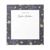 Celestial Blue met Faux Gold Stars Notitieblok (Voorkant)