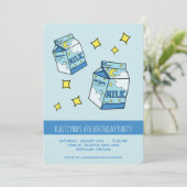 Celestial Blue Milk Birthday Party Kaart (Staand voorkant)