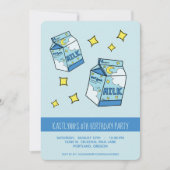 Celestial Blue Milk Birthday Party Kaart (Voorkant)