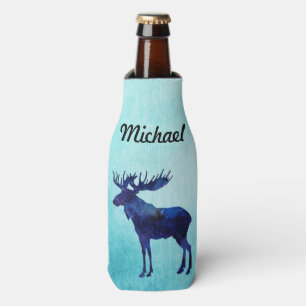 Celestial Blue Moose Silhouette Flesjeskoeler