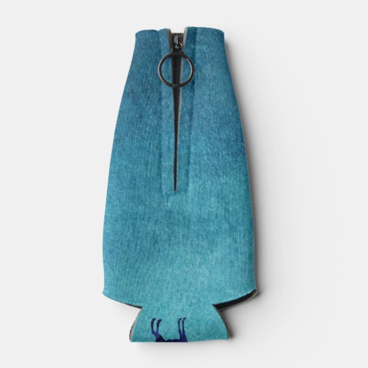 Celestial Blue Moose Silhouette Flesjeskoeler (Achterkant)