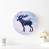 Celestial Blue Moose Silhouette Grote Klok (Huis)