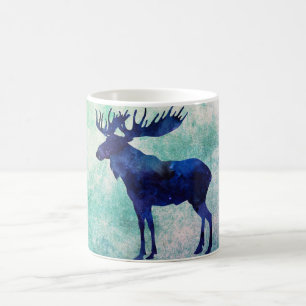 Celestial Blue Moose Silhouette Koffiemok