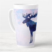 Celestial Blue Moose Silhouette Latte Mok (Linkerhoek)