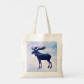 Celestial Blue Moose Silhouette Tote Bag (Achterkant)